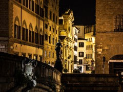 Brcke ber die Arno im Abendlicht