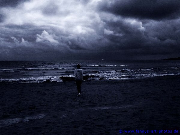 Unwetter am Strand auf  Mallorca 