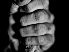 judo hands, black and white