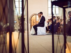 Vor dem Altar in der Bblinger Stadtkirche